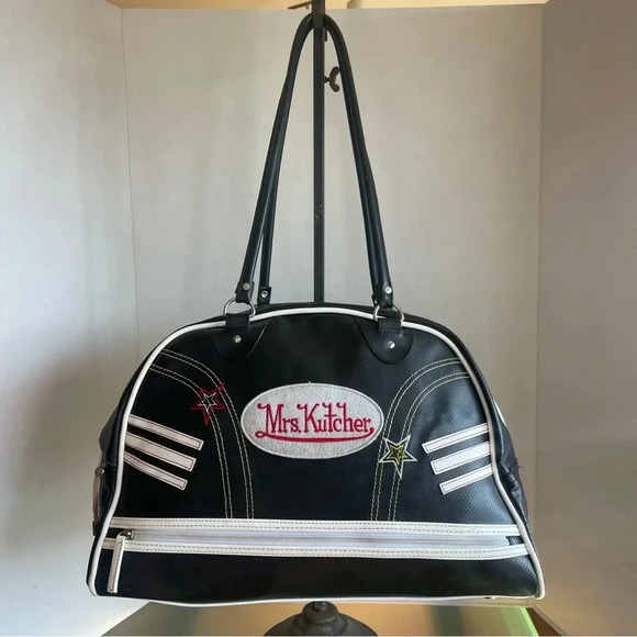 Vintage Mrs. Kutcher Tavel Duffel Bag Size: W 17" X H 11”X D 8" - Picture 1 of 16